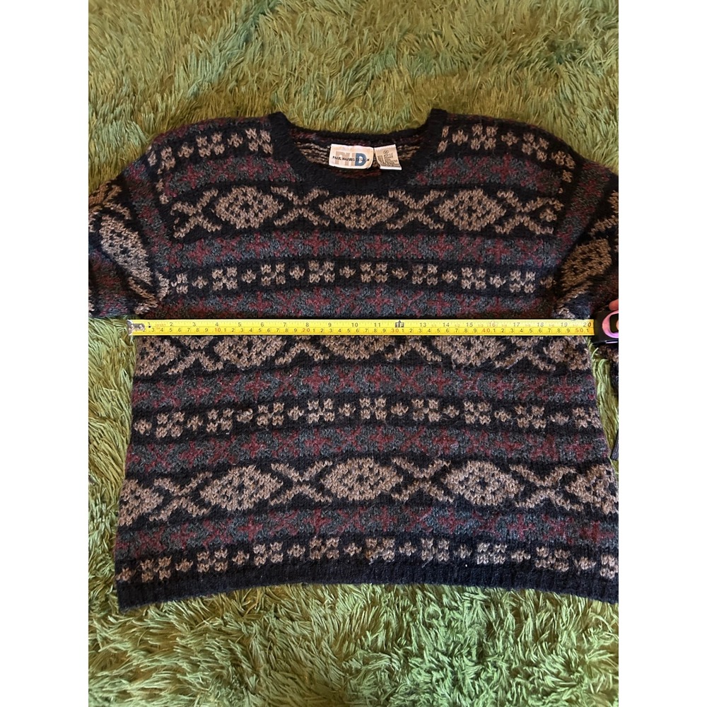 Paul Harris Design Vintage Sweater Med Mohair Blend Vintage Nordic Fair Isle - Picture 2 of 7